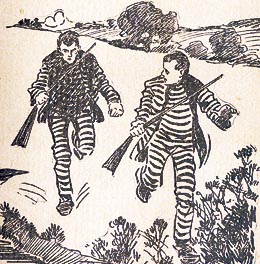 Escapees running (drawing)