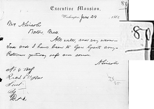 Lincoln telegram 80