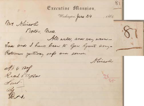 Lincoln telegram 81