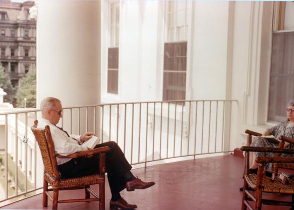 Truman on the balcony